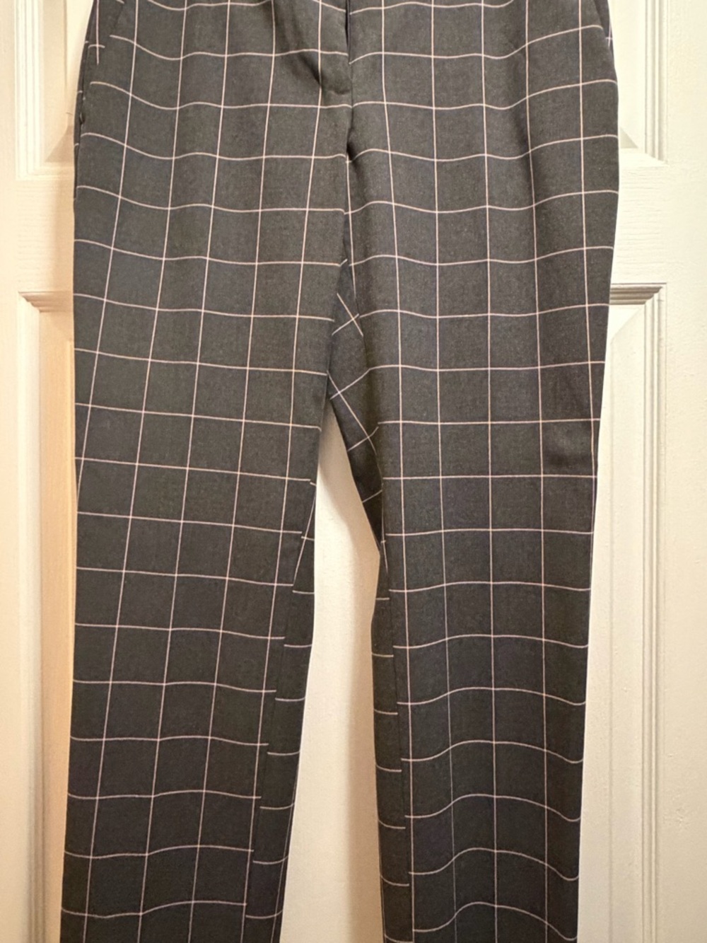 LOFT Black Windowpane Dress Pants